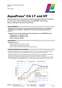Technical Information AquaPress CA LT and HT