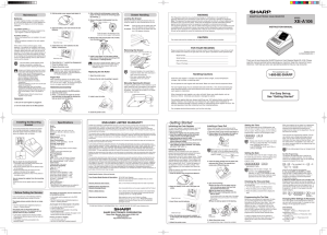 Sharp XE-A106 Cash Register Manual