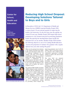 Reducing High School Dropout: Developing Solutions Tailored to