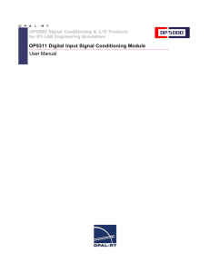 OP5311 Digital Input Signal Conditioning Module User - Opal-RT