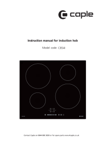 Instruction manual for induction hob