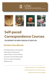 Student Handbook for Self-paced Correspondence Courses