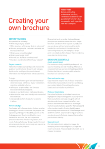 Creating your brochure