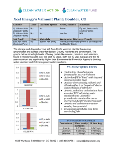 Xcel Energy`s Valmont Plant: Boulder, CO