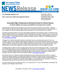 Unusually High Temperatures Bring Early Start to Ozone Season