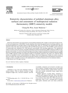 Emissivity characteristics of polished aluminum alloy surfaces and