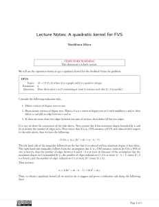 Lecture Notes: A quadratic kernel for FVS