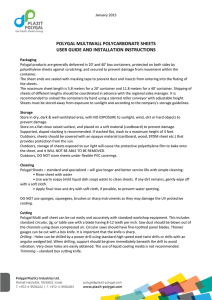POLYGAL MULTIWALL POLYCARBONATE SHEETS USER GUIDE