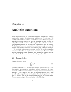 Chapter 4:Analytic equations