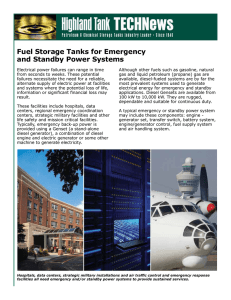 Fuel Storage Tanks for Emergency and Standby