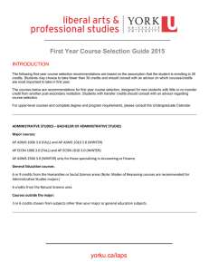 First Year Course Selection Guide