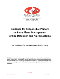 Guidance for Responsible Persons on False Alarm Management of