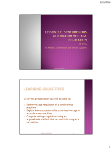 Lesson 23: Synchronous Alternator Voltage Regulation