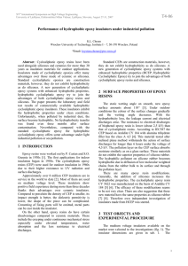 Performance of hydrophobic epoxy insulators under industrial