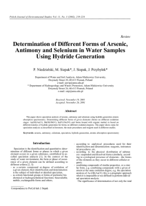 Determination of Different Forms of Arsenic, Antimony and Selenium