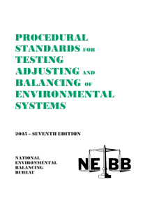 Standards for Testing Adjusting and Balancing
