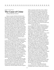 The Cause of Crime by Anthony Holzman