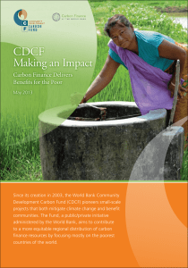 CDCF Brochure - Carbon Finance at the World Bank