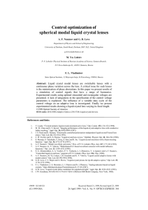 Control optimization of spherical modal liquid crystal lenses