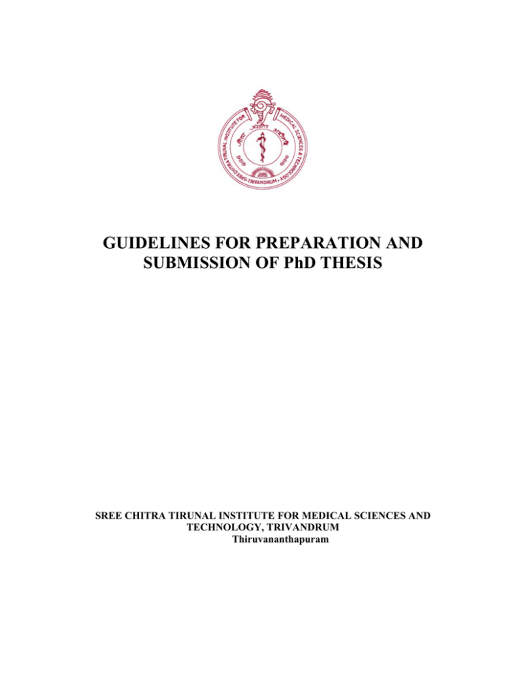 guidelines for phd thesis submission