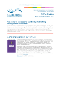 2013 - Cambridge Publishing Management