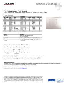 F20 Polycarbonate Face Shields