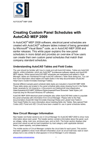 Creating Custom Panel Schedules with AutoCAD MEP 2009