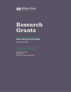 Research Grants - William T. Grant Foundation