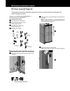 RS Door reversal hinge kit