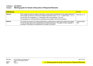 Category: Ice Dance Subject: Marking guide for Grade of Execution