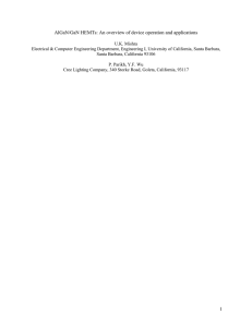 1 AlGaN/GaN HEMTs: An overview of device operation and