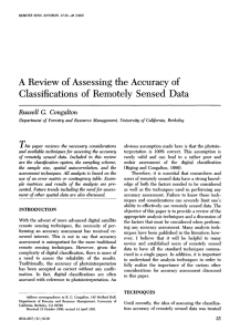 A Review of Assessing the Accuracy of Classifications