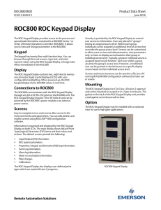 ROC800 ROC Keypad Display - Welcome to Emerson Process