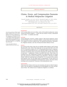 Claims, Errors, and Compensation Payments in