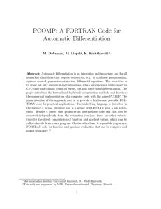 PCOMP: A FORTRAN Code for Automatic Differentiation