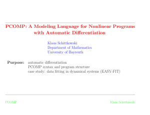 PCOMP: A Modeling Language for Nonlinear Programs with