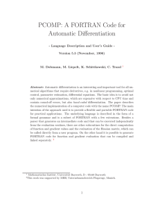 PCOMP: A FORTRAN Code for Automatic Differentiation