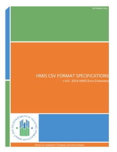 HMIS CSV FORMAT Specifications