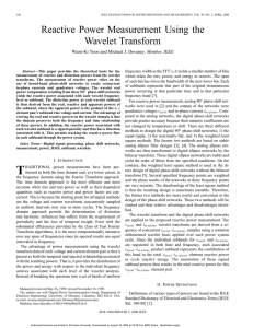 Reactive power measurement using the wavelet transform