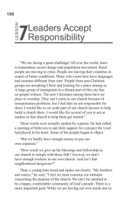 Lesson 7: Leaders Accept Responsibility