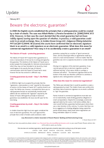 Beware the electronic guarantee?