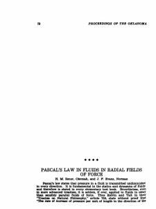 Pascal`s Law in Fluids in a Radial Fields of Force