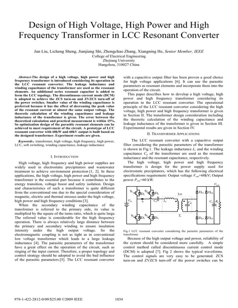 Design of High Voltage, High Power and High Frequency