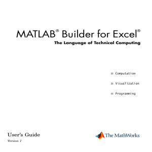 MATLAB Builder for Excel