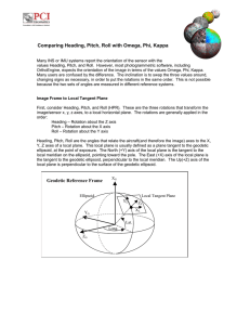Comparing Heading, Pitch, Roll with Omega, Phi, Kappa Geodetic
