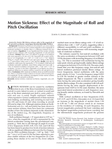 Motion Sickness: Effect of the Magnitude of Roll and Pitch Oscillation