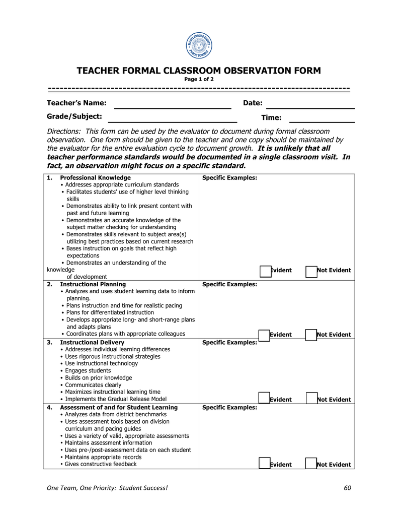 Lesson Plan Template For Teacher Observation / Remember that doing