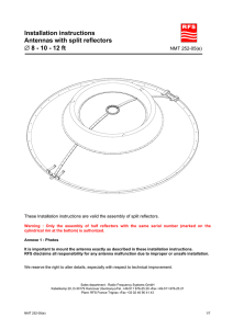 10ft (3.0) - 12ft (3.7) Installation Instructions for Split Reflector