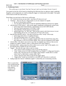 Lab 1—Introduction to Oscilloscopes and Function Generators