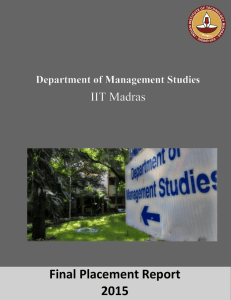 Placement Report 2014-2015 - DoMS | IIT Madras